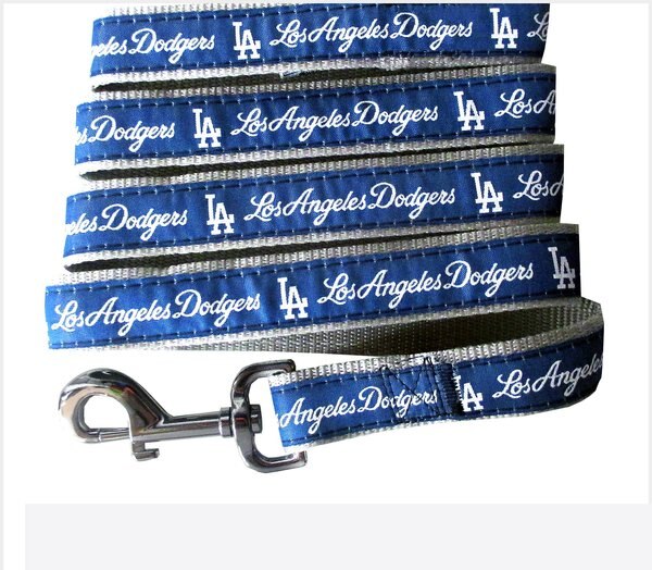 Pets First MLB Nylon Dog Leash, Los Angeles Dodgers, Small: 4-ft long, 3/8-in wide slide 1 of 6