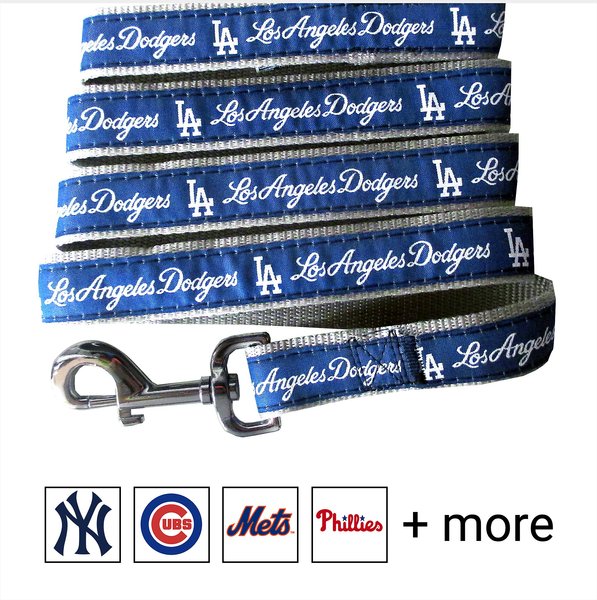 Pets First MLB Nylon Dog Leash, Los Angeles Dodgers, Large: 6-ft long, 1-in wide slide 1 of 6
