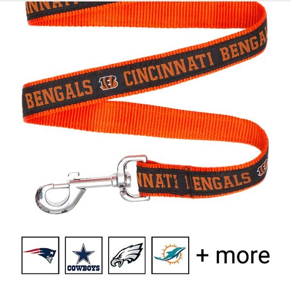 Pets First NFL Nylon Dog Leash, Cincinnati Bengals, Medium: 4-ft long, 5/8-in wide slide 1 of 7