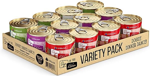 Weruva Dogs in the Kitchen Doggie Dinner Dance! Variety Pack Grain-Free Canned Dog Food, 10-oz, case of 12 slide 1 of 9