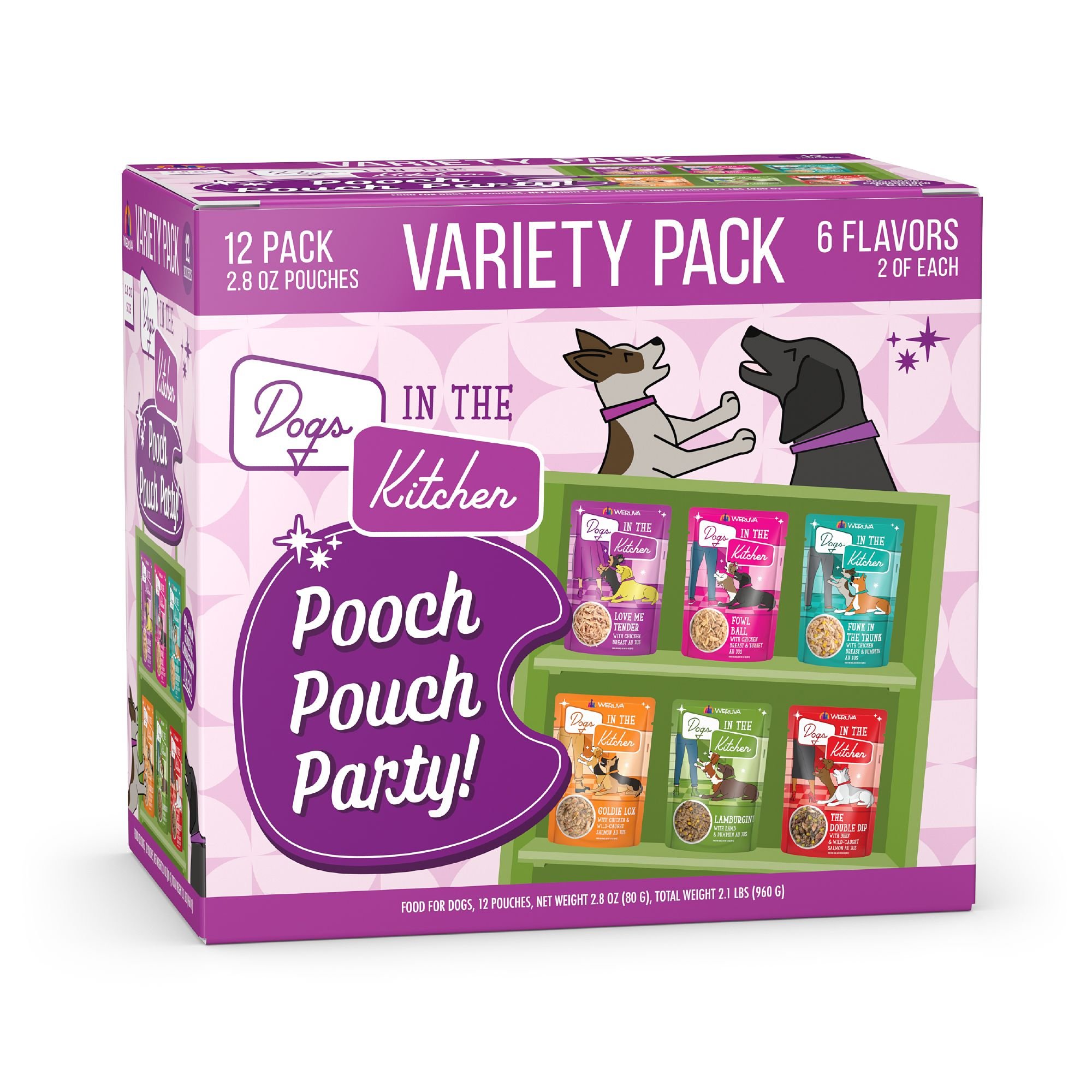 Weruva Dogs in the Kitchen Pooch Pouch Party! Variety Pack Grain-Free Dog Food Pouches