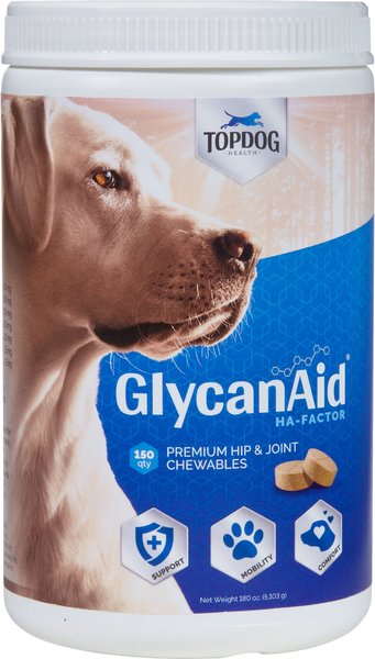TopDog Health GlycanAid HA Factor Hip & Joint Chewables Dog Supplement, 150 count slide 1 of 10