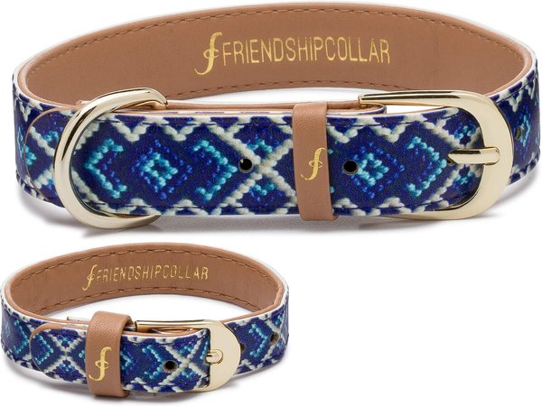 FriendshipCollar Mucky Pup Leather Dog Collar with Friendship Bracelet, X-Small: 11 to 14-in neck, 3/4-in wide slide 1 of 8