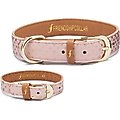 FriendshipCollar Puppy Love Leather Dog Collar with Friendship Bracelet, Small: 13 to 16-in neck, 1-in wide