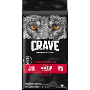 Crave High Protein Beef Adult Grain-Free Dry Dog Food, 4-lb bag