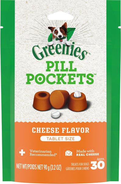 Greenies Pill Pockets Cheese Flavor Dog Treats, Tablet Size, 30 count slide 1 of 9