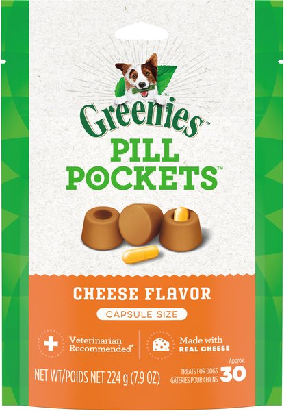 Greenies Pill Pockets Cheese Flavor Dog Treats, Capsule Size, 30 count slide 1 of 9