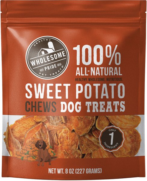 Wholesome Pride Pet Treats Sweet Potato Chews Dehydrated Dog Treats, 8-oz bag slide 1 of 9