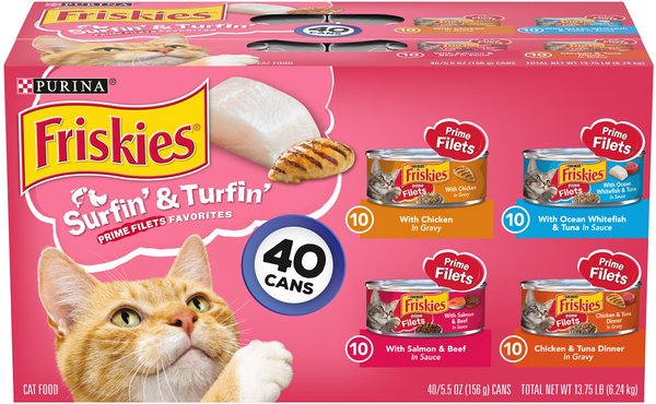 Friskies Surfin' & Turfin' Favorites Variety Pack Canned Cat Food, 5.5-oz, case of 40 slide 1 of 11