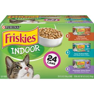 Friskies Indoor Variety Pack Canned Cat Food, 5.5-oz, case of 24