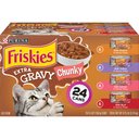 Friskies Extra Gravy Chunky Variety Pack Canned Cat Food, 5.5-oz, case of 24