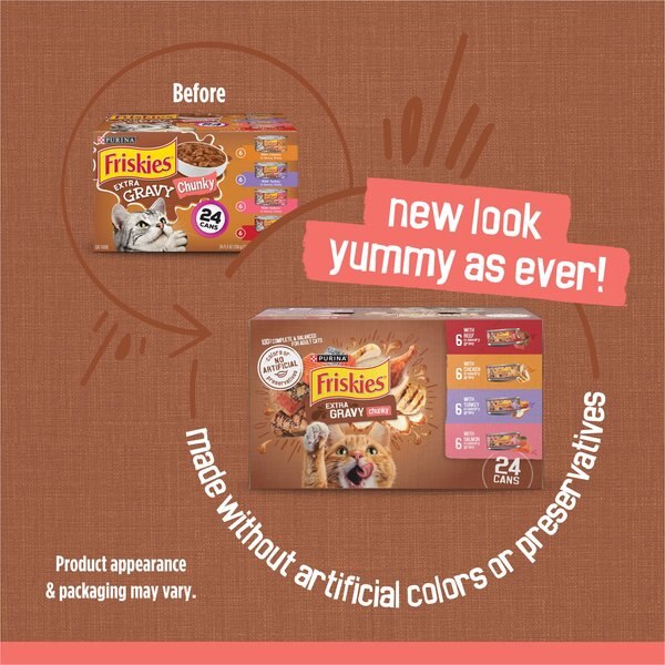 Friskies Extra Gravy Pate Variety Pack Canned Cat Food