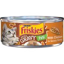 Friskies Extra Gravy Pate with Chicken in Savory Gravy Canned Cat Food, 5.5-oz, case of 24