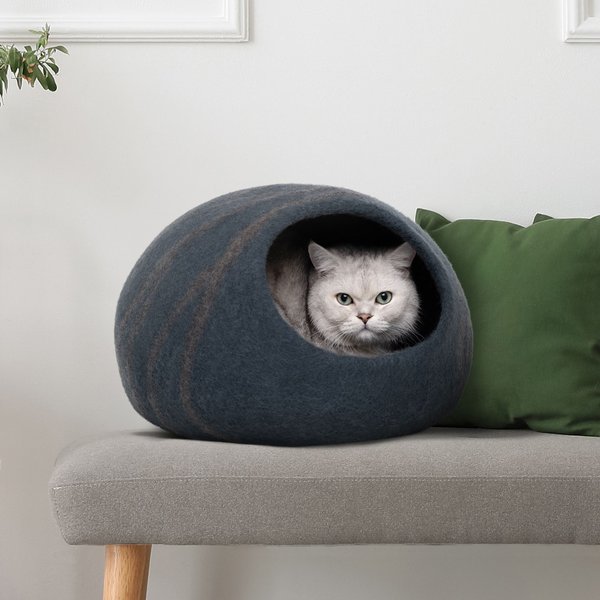 Meowfia Premium Felt Cat Cave Bed, Slate Gray slide 1 of 9