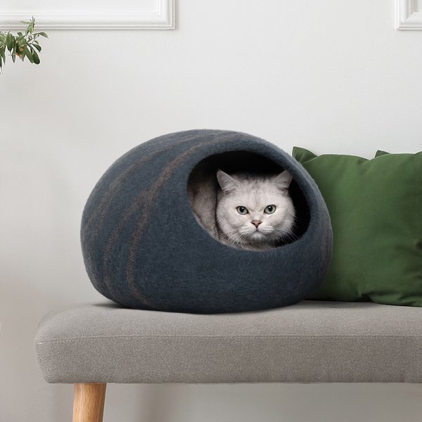 MEOWFIA Premium Felt Cat Cave Bed, Slate Gray - Chewy.com