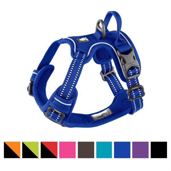 Chai's Choice Premium Outdoor Adventure 3M Polyester Reflective Front Clip Dog Harness, Royal Blue, X-Small: 13 to 17-in chest slide 1 of 11