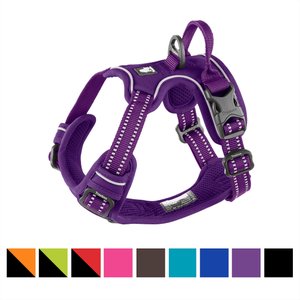 Chai's Choice Premium Outdoor Adventure 3M Polyester Reflective Front Clip Dog Harness, Purple, X-Small: 13 to 17-in chest