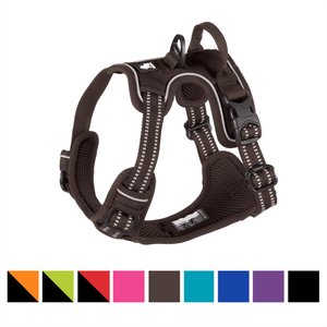 Chai's Choice Premium Outdoor Adventure 3M Polyester Reflective Front Clip Dog Harness, Chocolate, Small: 17 to 22-in chest