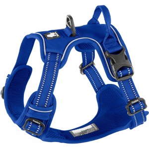 Chai's Choice Premium Outdoor Adventure 3M Polyester Reflective Front Clip Dog Harness, Royal Blue, Medium: 22 to 27-in chest