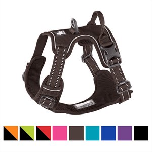Chai's Choice Premium Outdoor Adventure 3M Polyester Reflective Front Clip Dog Harness, Chocolate, Medium: 22 to 27-in chest