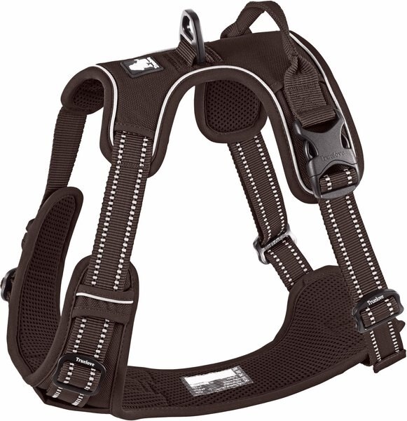 Chai's Choice Premium Outdoor Adventure 3M Polyester Reflective Front Clip Dog Harness, Chocolate, Large: 27 to 32-in chest slide 1 of 11