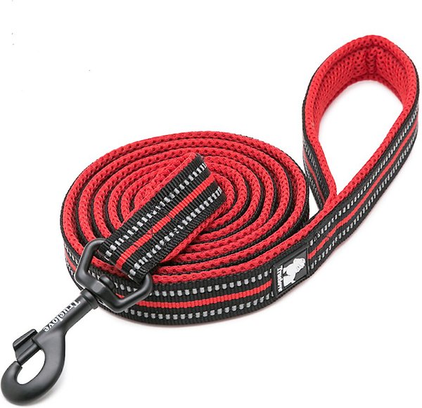 Chai's Choice Premium Outdoor Adventure Padded 3M Polyester Reflective Dog Leash, Red, 6.5-ft long, 4/5-in wide slide 1 of 6