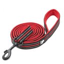 Chai's Choice Premium Outdoor Adventure Padded 3M Polyester Reflective Dog Leash, Red, 6.5-ft long, 1-in wide