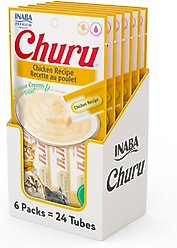 Inaba Churu Grain-Free Chicken Puree Lickable Cat Treat, 0.5-oz tube, pack of 24