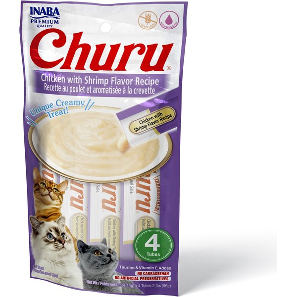 Inaba Churu Grain-Free Chicken with Shrimp Flavor Puree Lickable Cat Treat