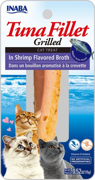 Inaba Ciao Grain-Free Grilled Tuna Fillet in Shrimp Flavored Broth Cat Treat, 0.52-oz pouch slide 1 of 4