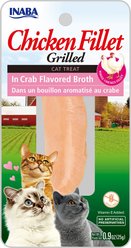 Inaba Ciao Grain-Free Grilled Chicken Fillet in Crab Flavored Broth Cat Treat, 0.9-oz pouch
