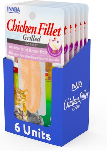 Inaba Extra Tender Grilled Chicken Fillet in Crab Flavored Broth Grain-Free Cat Treat