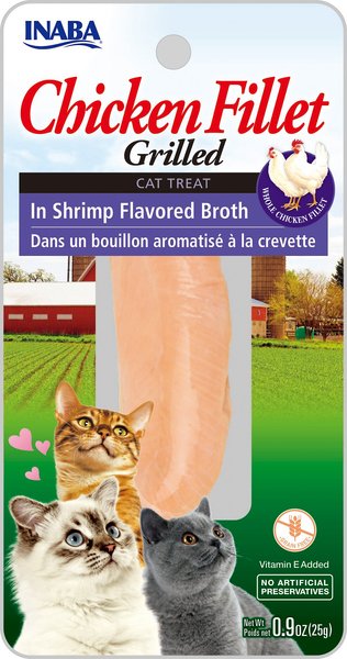 Inaba Ciao Grain-Free Grilled Chicken Fillet in Shrimp Flavored Broth Cat Treat, 0.9-oz pouch slide 1 of 5