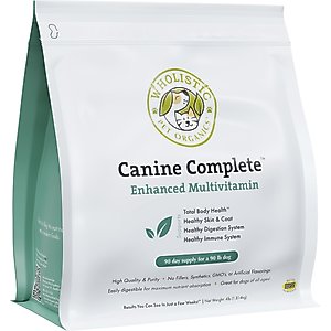Wholistic Pet Organics Canine Complete Enhanced Daily Multivitamin for Dogs Supplement, 4-lb