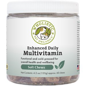 Wholistic Pet Organics Enhanced Daily Multivitamin Soft Chew Dog Supplement, 60 count