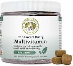 Wholistic Pet Organics Enhanced Daily Multivitamin Soft Chew Dog Supplement, 120 count