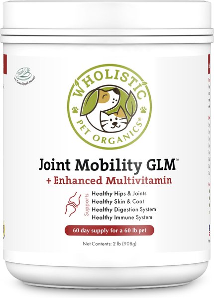 Wholistic Pet Organics Joint Mobility GLM Enhanced Multivitamin with Joint Support for Dogs & Cats Supplement, 2-lb slide 1 of 5