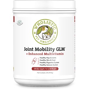Wholistic Pet Organics Joint Mobility GLM Enhanced Multivitamin with Joint Support for Dogs & Cats Supplement, 2-lb