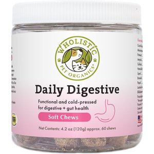 Wholistic Pet Organics Daily Digestive Support Soft Chew Dog & Cat Supplement, 60 count