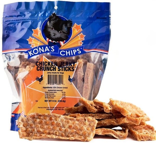 Kona's Chips Chicken Jerky Crunch Sticks Dog Treats, 16-oz bag slide 1 of 3