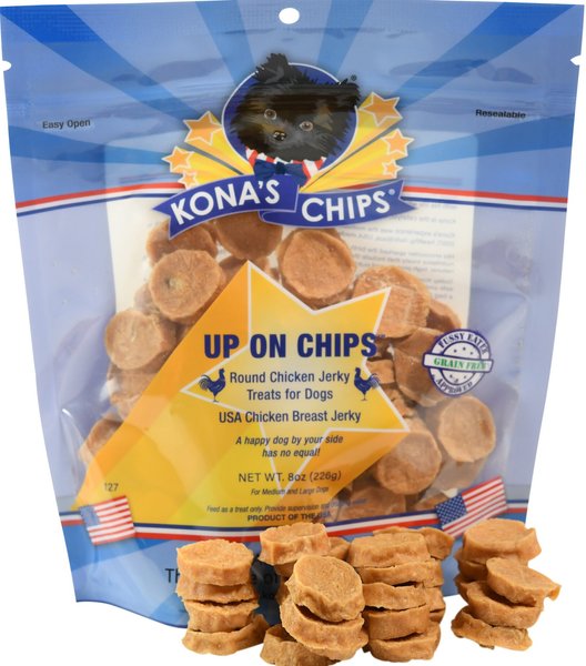 Discontinued KONA'S CHIPS Up On Chips Round Chicken Jerky Dog Treats