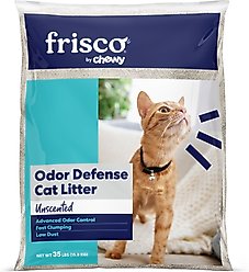 Frisco Unscented Odor Defense Clumping Clay Cat Litter, 35-lb bag