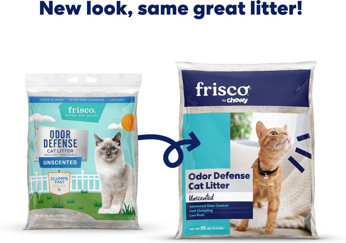 FRISCO Unscented Odor Defense Clumping Clay Cat Litter, 35lb bag