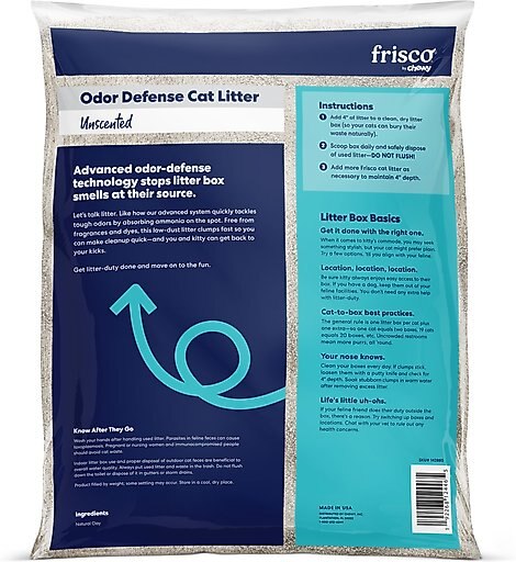 Frisco Unscented Odor Defense Clumping Clay Cat Litter, 35-lb bag