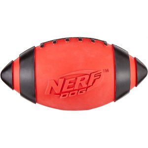 Nerf Dog Classic Squeak Football Dog Toy, Medium, Red