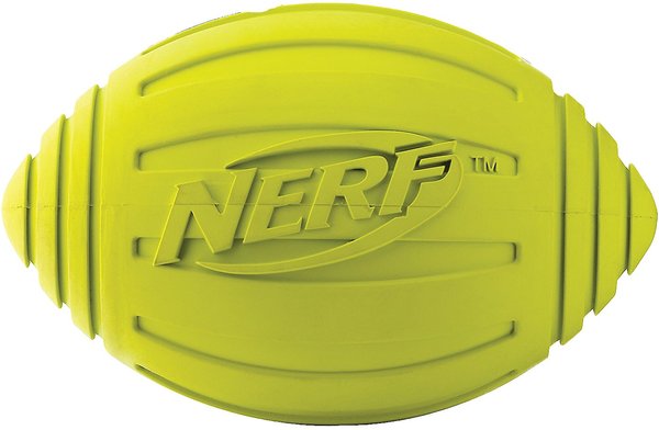 Nerf Dog Ridged Squeak Football Dog Toy, Large, Green slide 1 of 4