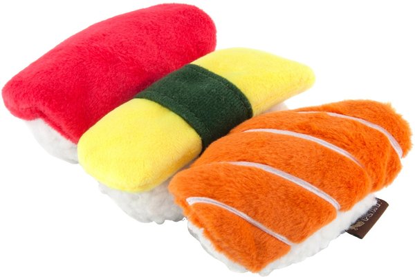 P.L.A.Y. Pet Lifestyle and You International Classic Food Sushi Squeaky Plush Dog Toy slide 1 of 6