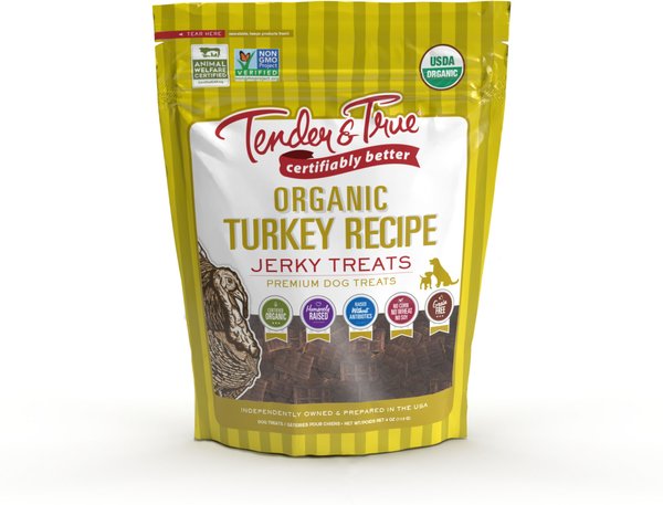 Tender & True Organic Turkey Grain-Free Jerky Dog Treats, 4-oz bag slide 1 of 1
