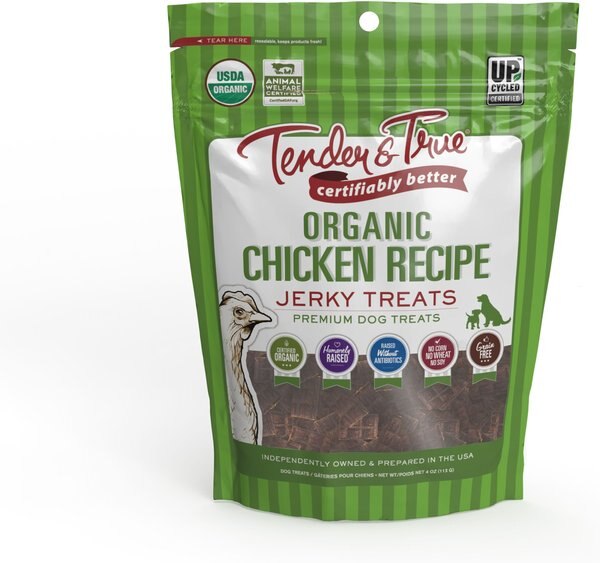 Tender & True Organic Beef Grain-Free Jerky Dog Treats, 4-oz bag