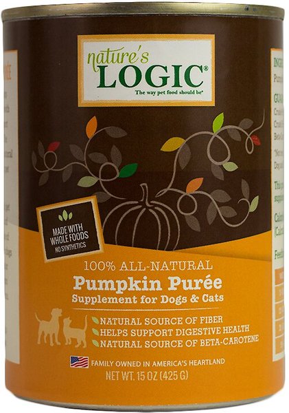 Nature's Logic Pumpkin Purée Dog & Cat Food Supplement, 15-oz, case of 12 slide 1 of 4